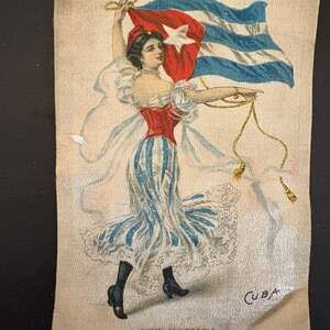 Nebo Cigarette Silk Cuba Girl in National Costume & Flag